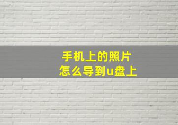 手机上的照片怎么导到u盘上