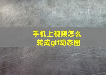 手机上视频怎么转成gif动态图