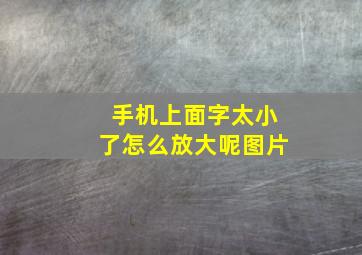 手机上面字太小了怎么放大呢图片