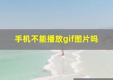 手机不能播放gif图片吗