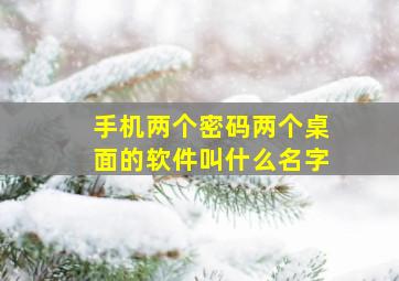 手机两个密码两个桌面的软件叫什么名字