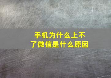 手机为什么上不了微信是什么原因