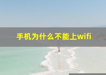 手机为什么不能上wifi