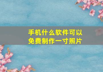 手机什么软件可以免费制作一寸照片