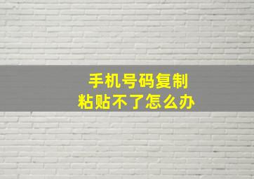 手机号码复制粘贴不了怎么办