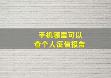 手机哪里可以查个人征信报告