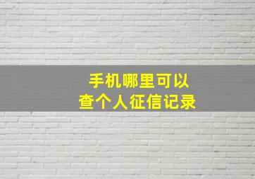 手机哪里可以查个人征信记录