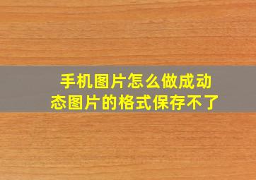 手机图片怎么做成动态图片的格式保存不了