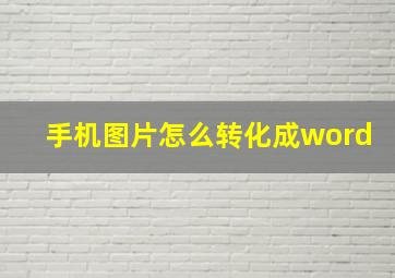 手机图片怎么转化成word