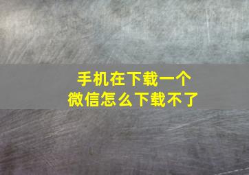 手机在下载一个微信怎么下载不了