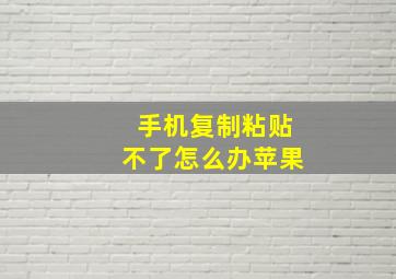 手机复制粘贴不了怎么办苹果