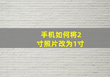 手机如何将2寸照片改为1寸