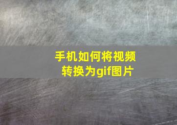 手机如何将视频转换为gif图片