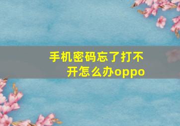 手机密码忘了打不开怎么办oppo