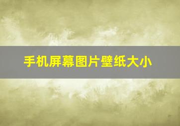 手机屏幕图片壁纸大小