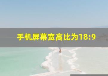 手机屏幕宽高比为18:9