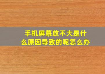 手机屏幕放不大是什么原因导致的呢怎么办