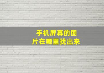 手机屏幕的图片在哪里找出来