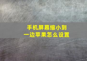 手机屏幕缩小到一边苹果怎么设置