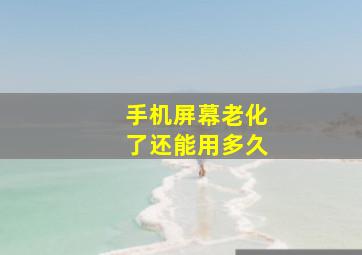 手机屏幕老化了还能用多久