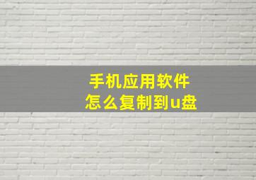 手机应用软件怎么复制到u盘