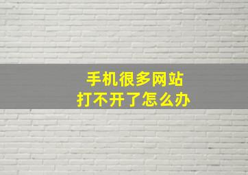 手机很多网站打不开了怎么办