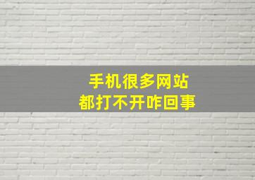 手机很多网站都打不开咋回事