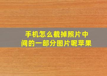 手机怎么截掉照片中间的一部分图片呢苹果