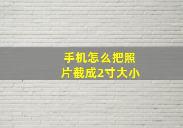 手机怎么把照片截成2寸大小