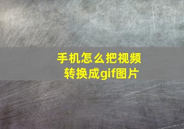 手机怎么把视频转换成gif图片