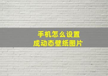 手机怎么设置成动态壁纸图片