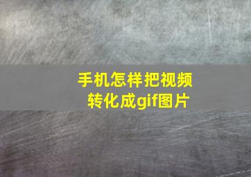 手机怎样把视频转化成gif图片