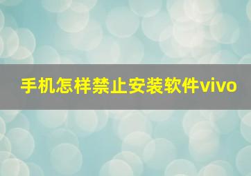 手机怎样禁止安装软件vivo