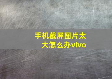 手机截屏图片太大怎么办vivo