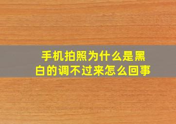 手机拍照为什么是黑白的调不过来怎么回事