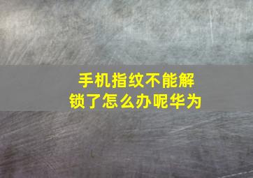 手机指纹不能解锁了怎么办呢华为