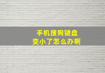 手机搜狗键盘变小了怎么办啊