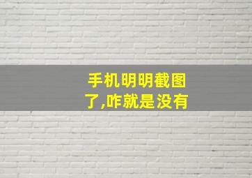 手机明明截图了,咋就是没有