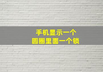 手机显示一个圆圈里面一个锁