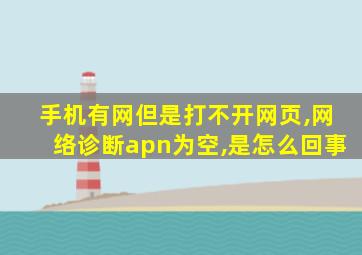 手机有网但是打不开网页,网络诊断apn为空,是怎么回事