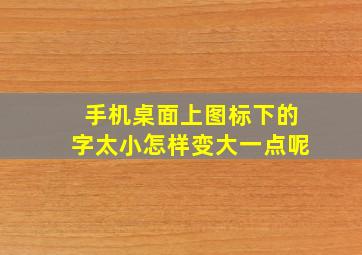 手机桌面上图标下的字太小怎样变大一点呢