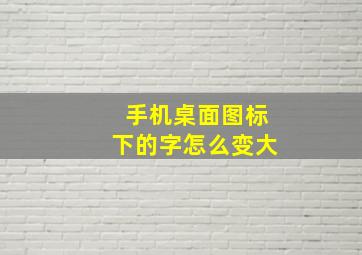 手机桌面图标下的字怎么变大