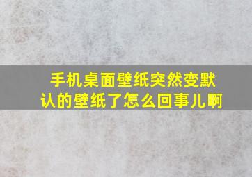 手机桌面壁纸突然变默认的壁纸了怎么回事儿啊