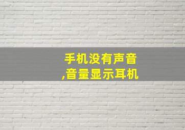 手机没有声音,音量显示耳机