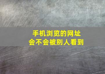 手机浏览的网址会不会被别人看到