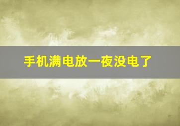 手机满电放一夜没电了