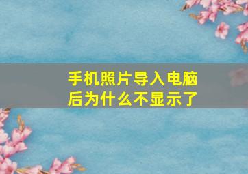 手机照片导入电脑后为什么不显示了