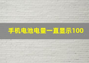 手机电池电量一直显示100