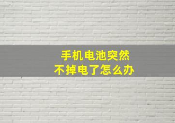 手机电池突然不掉电了怎么办