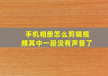 手机相册怎么剪辑视频其中一段没有声音了